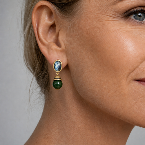 Blue-Green Dream Drop Earrings