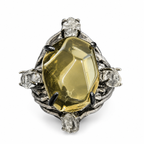 Amber Heart Adjustable Ring
