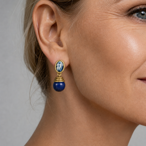 Blue Time Drop Earrings