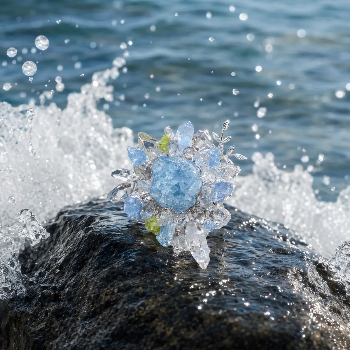 Water｜Aqua Serenade Aquamarine Adjustable Ring