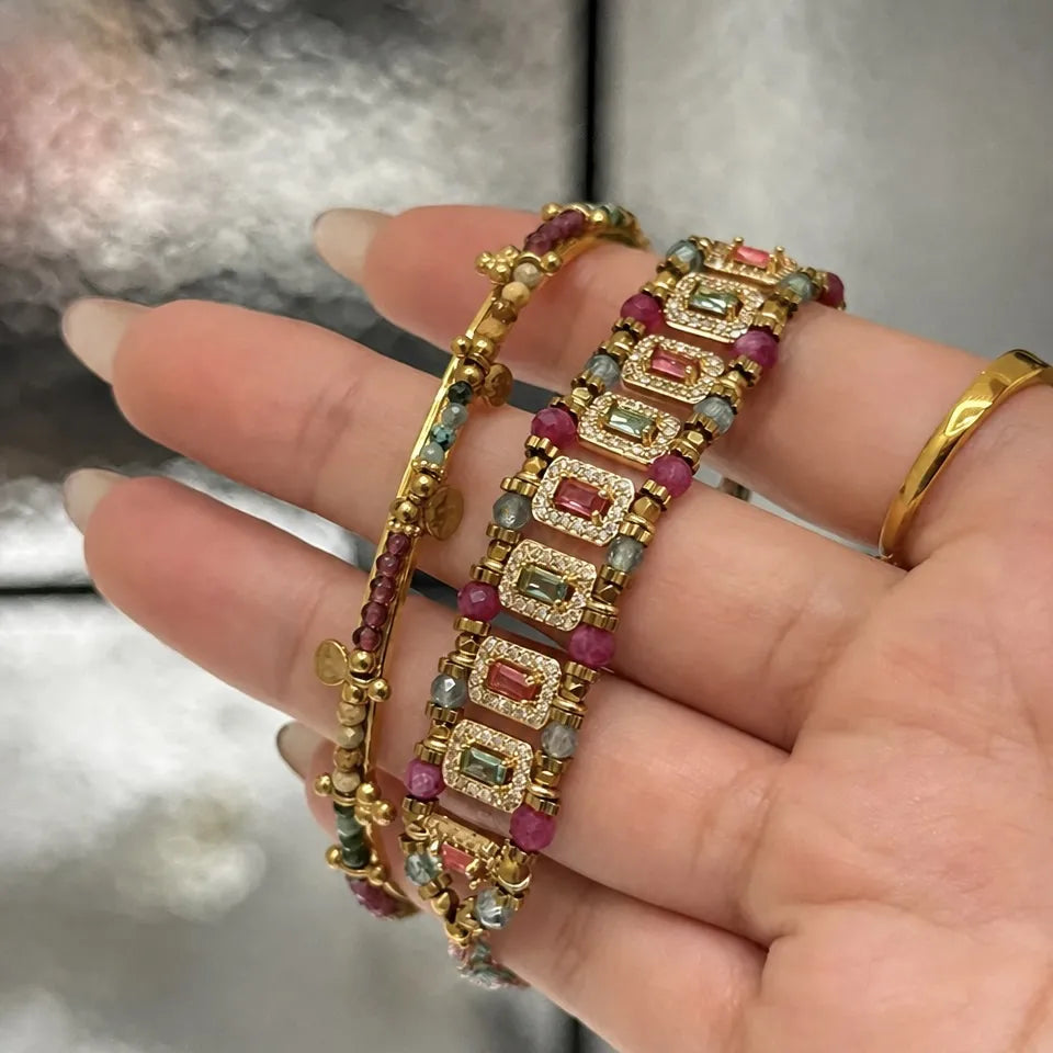 Woven Light ｜Rosé Starlight Tourmaline Bracelet