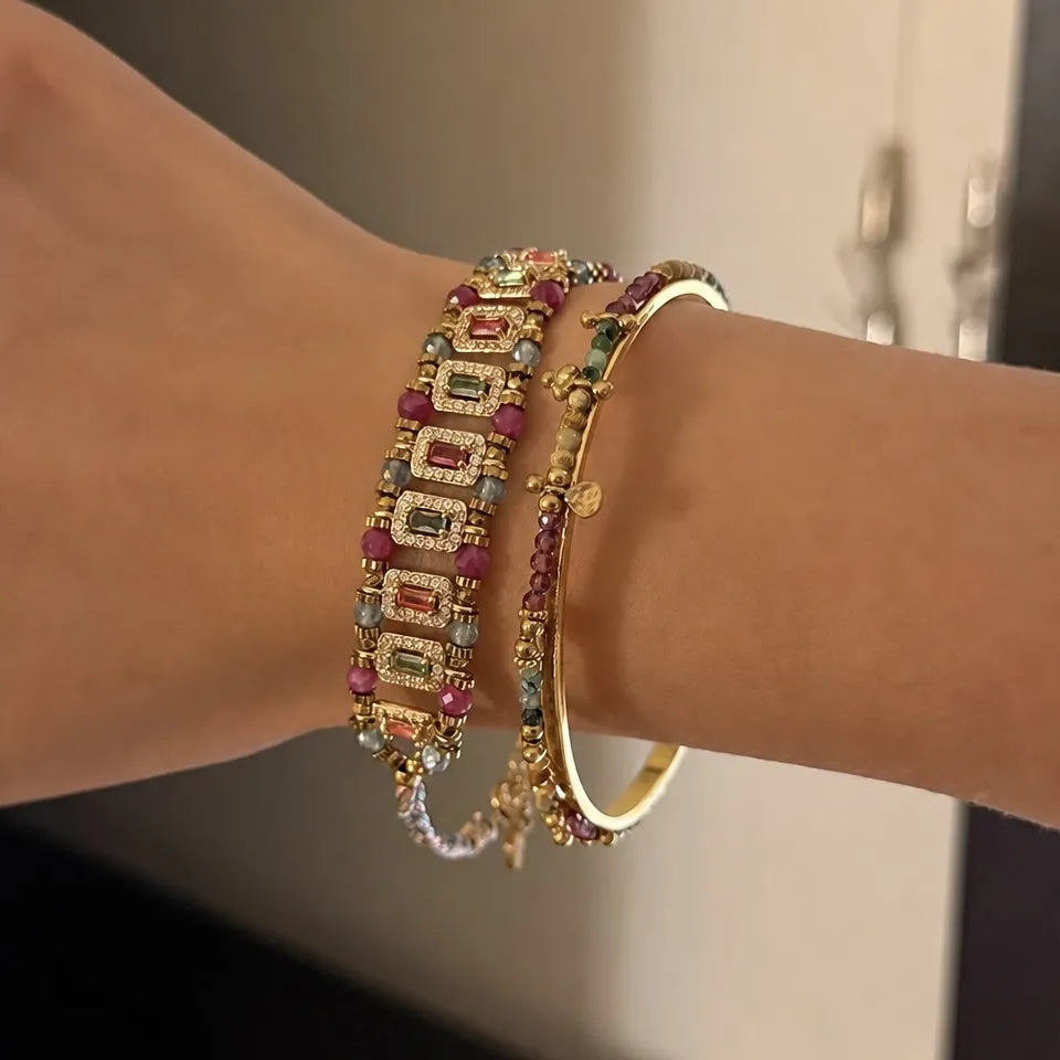 Woven Light ｜Rosé Starlight Tourmaline Bracelet
