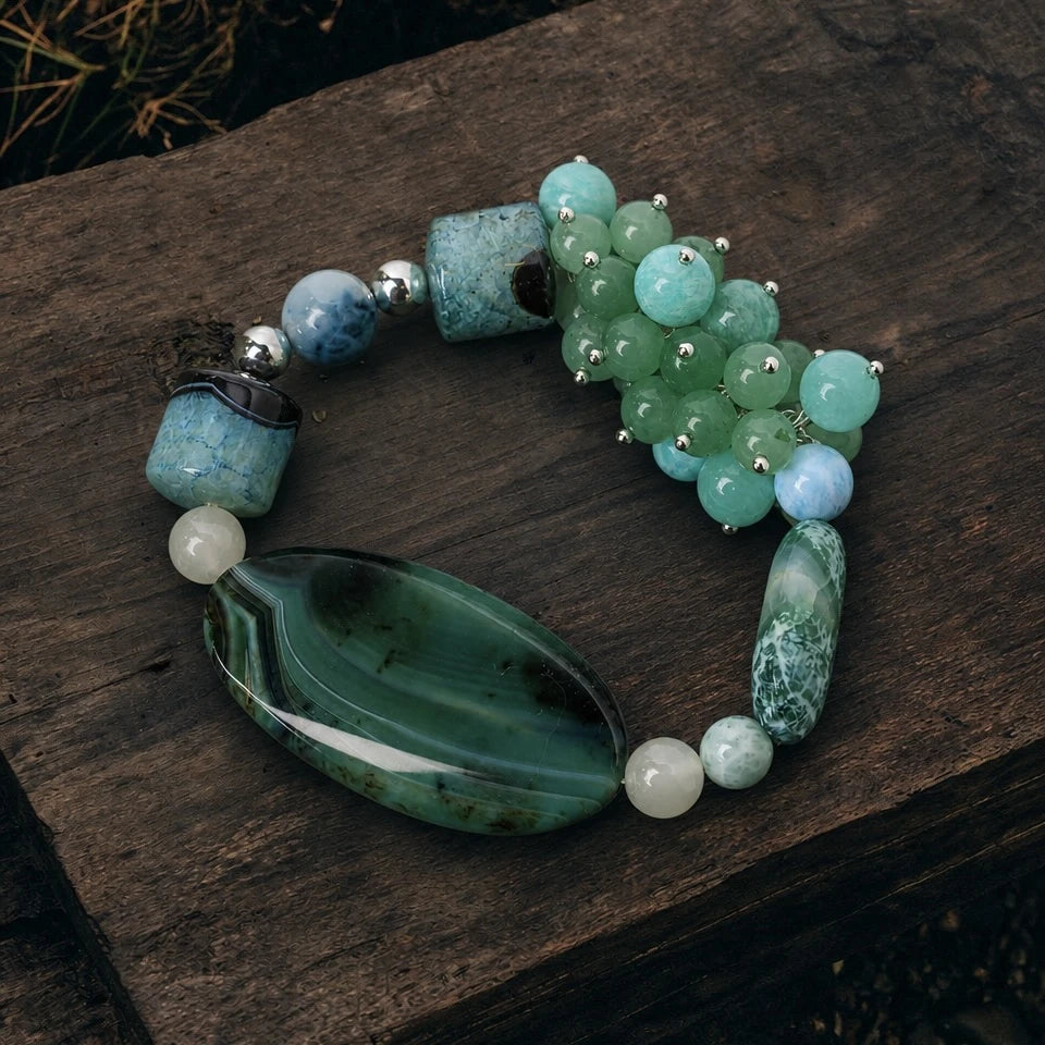 Wood｜Verdant Reverie Agate Bracelet
