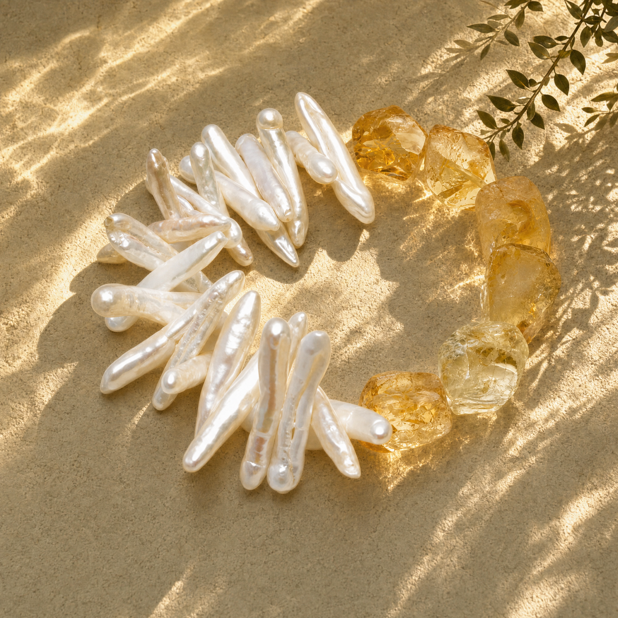 Metal｜Golden Waves Yellow Crystal Bracelet