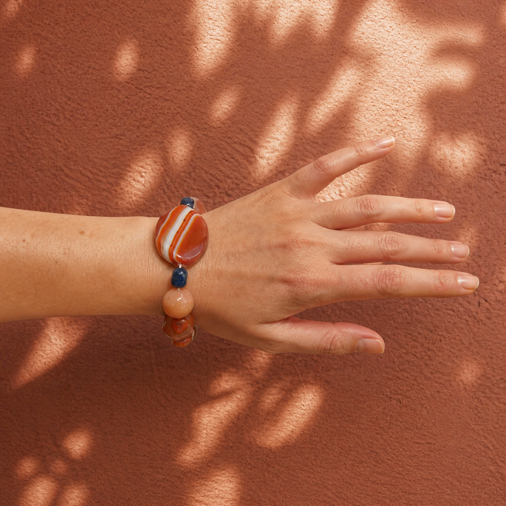 Fire｜Crimson Ember Super Seven Crystal  Bracelet