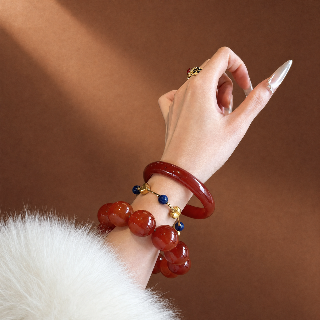 Fire｜Solar Flame Red Agate Bracelet