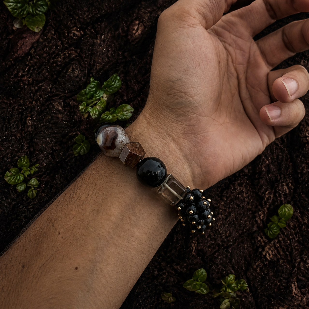 Earth｜Obsidian Earth Super Seven Crystal Bracelet