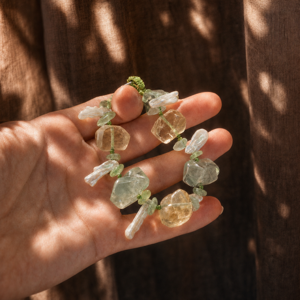 Wood｜Lime Fruit Drink Natural Crystal Bracelet