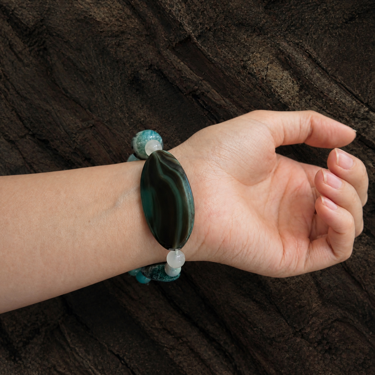 Wood｜Verdant Reverie Agate Bracelet