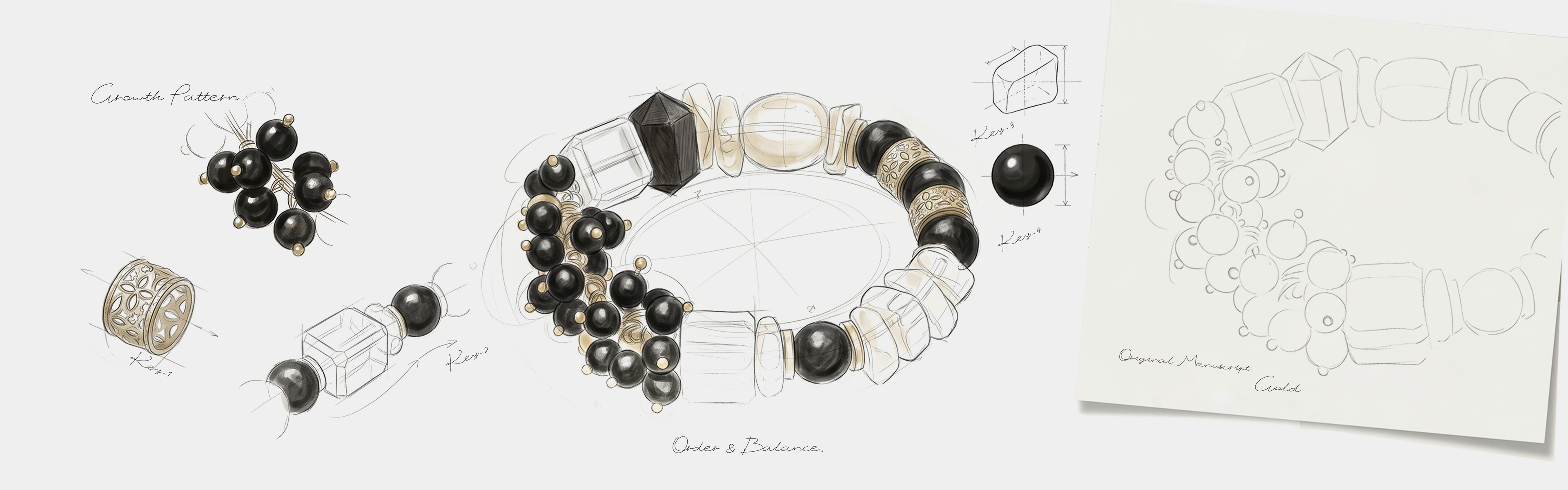 Design sketch of the Gold Edge Bracelet
