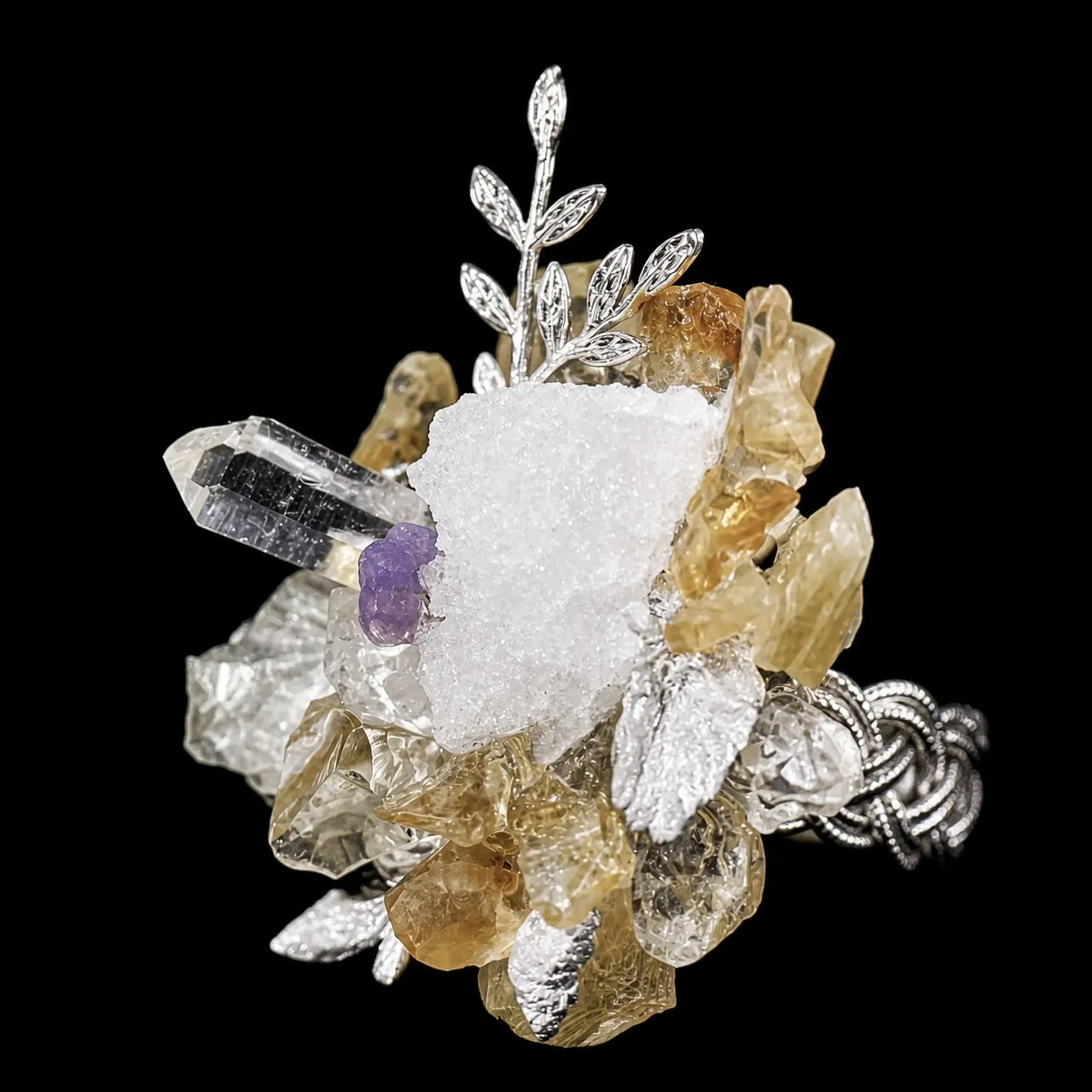 Mineral Blossom Adjustable Ring