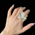 Mineral Blossom Adjustable Ring