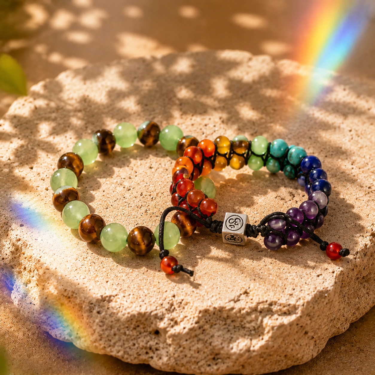 7 Chakra Double-Row Healing Crystal Bracelet