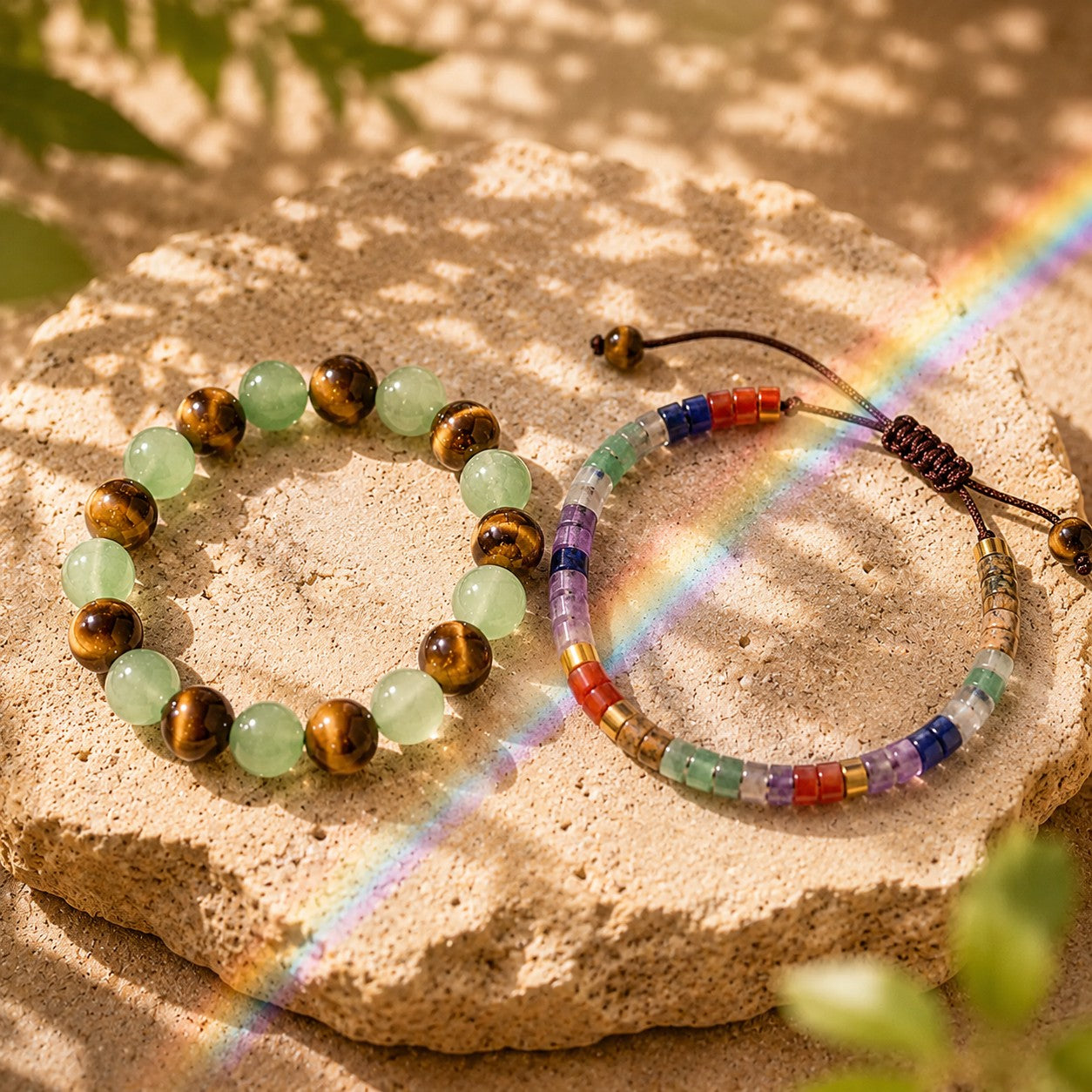 7 Chakra Tube Bead Healing Crystal Bracelet
