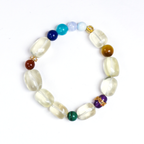 Parrot bracelet with multicolor crystal beads in vibrant parrot plumage style