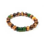 Close-up of bold crystal beads on Sumatran tiger inspired bracelet