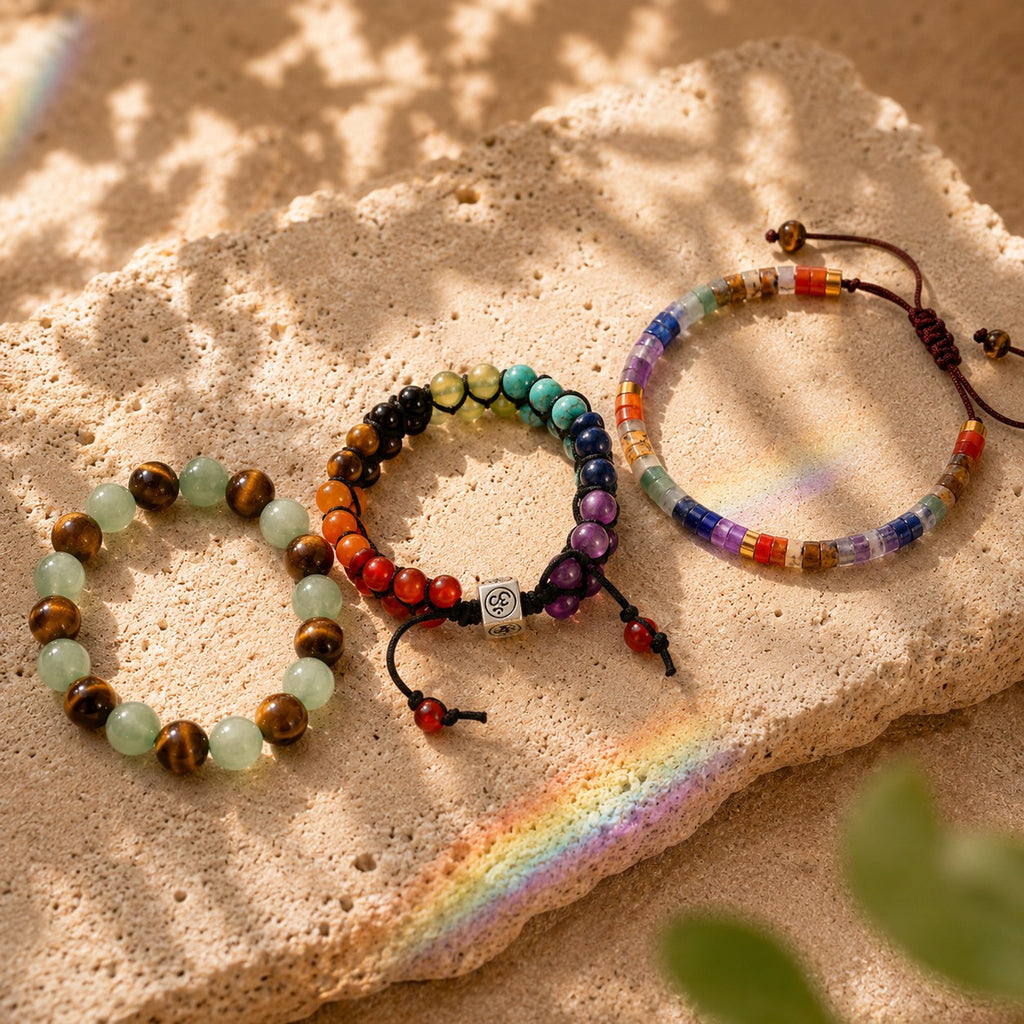 7 Chakra Tube Bead Healing Crystal Bracelet